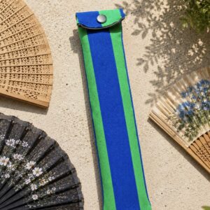 Funda abanico Rayas azules