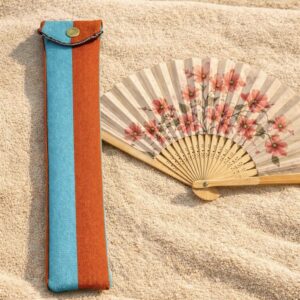 Funda de abanico rayas terracota