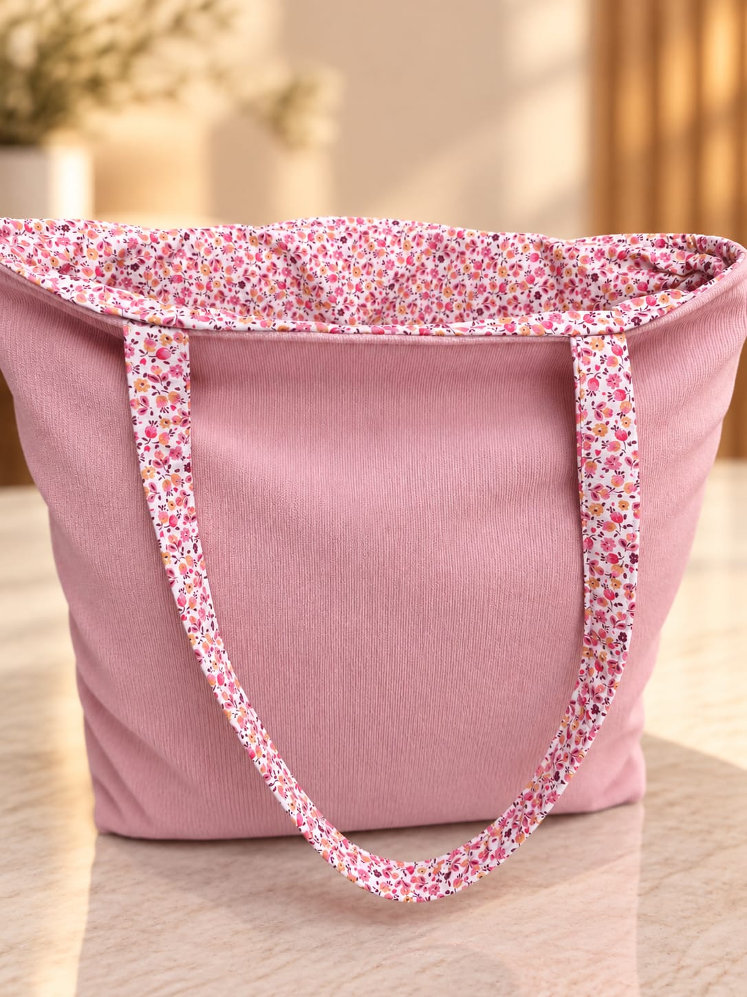 Tote Bag acolchada rosa bebé