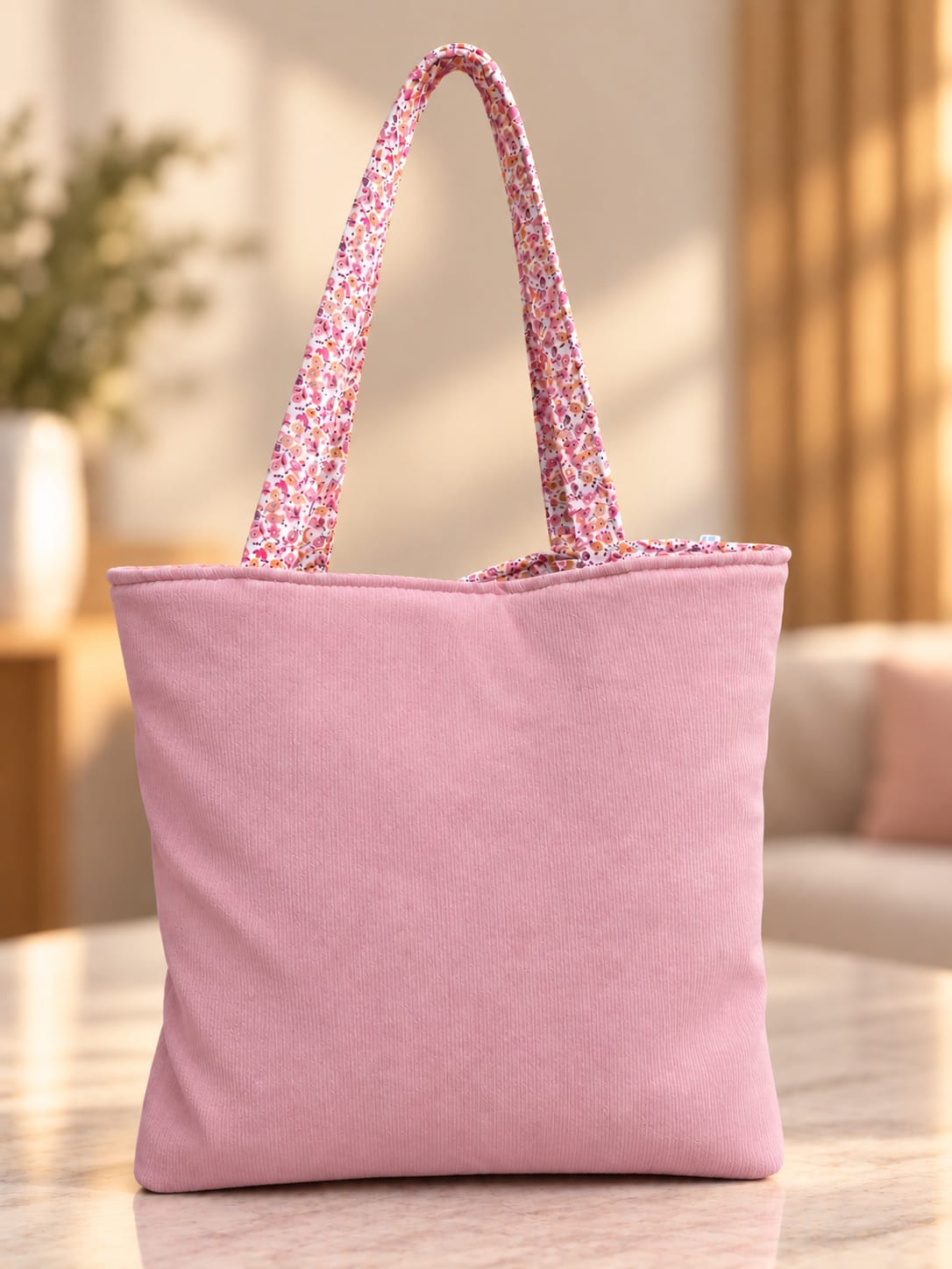 Tote Bag acolchada rosa bebé