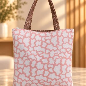 Tote Bag acolchada rosa estampada