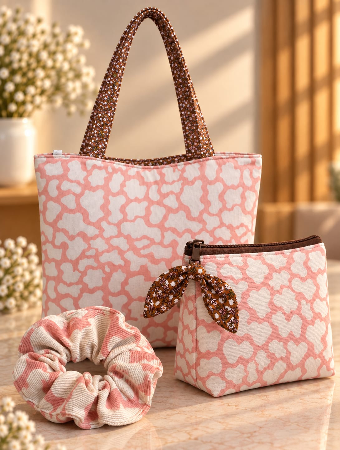 Pack Día a día rosa estampada