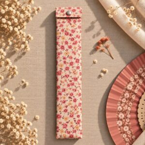 funda abanico florecillas rosas