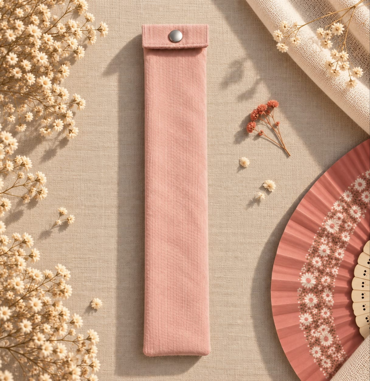 funda abanico rosa bebe