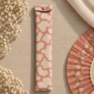 funda abanico rosa estamapada